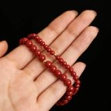 Натуральный браслет с одной бусиной подходит для мужчин и женщин, оберег на день рождения, браслет из красной нити для влюбленных, цвета киновари, подарок на день рождения