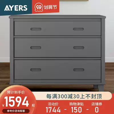 Alson Nordic gray wood cupboard living room storage cabinet porch cabinet bins ins ins