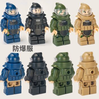 Building Blocks Military Figures Heavy-Duty Explosion-Proof Suits Special Forces Police Bomb Disposal Suits Children's Educational Toys for Boys