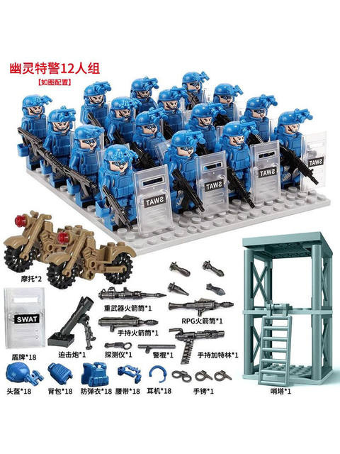 World War Ii Special Forces Military Minifigures, Navy Fleet, Tower Defense, Hummer Vehicle, Motorcycle Assembly Building Blocks, Minifigure Assembly Toys