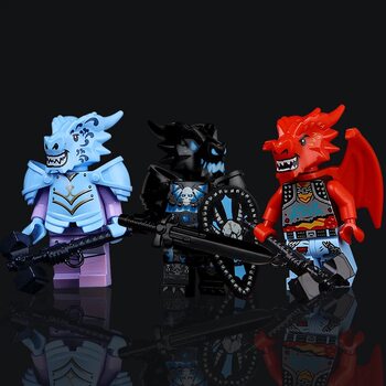 Building Block Dragon Knight and Dungeon Third-Party Minifigure Dark Undead Dragon Knight Assembly Building Block Model Toy