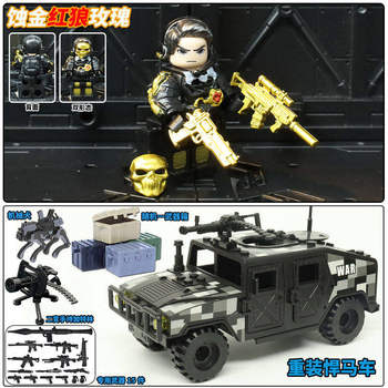 Delta Force Building Block Minifigure Hummer Car Assembly Model Boy Military Special Forces Educational Toy Gift
