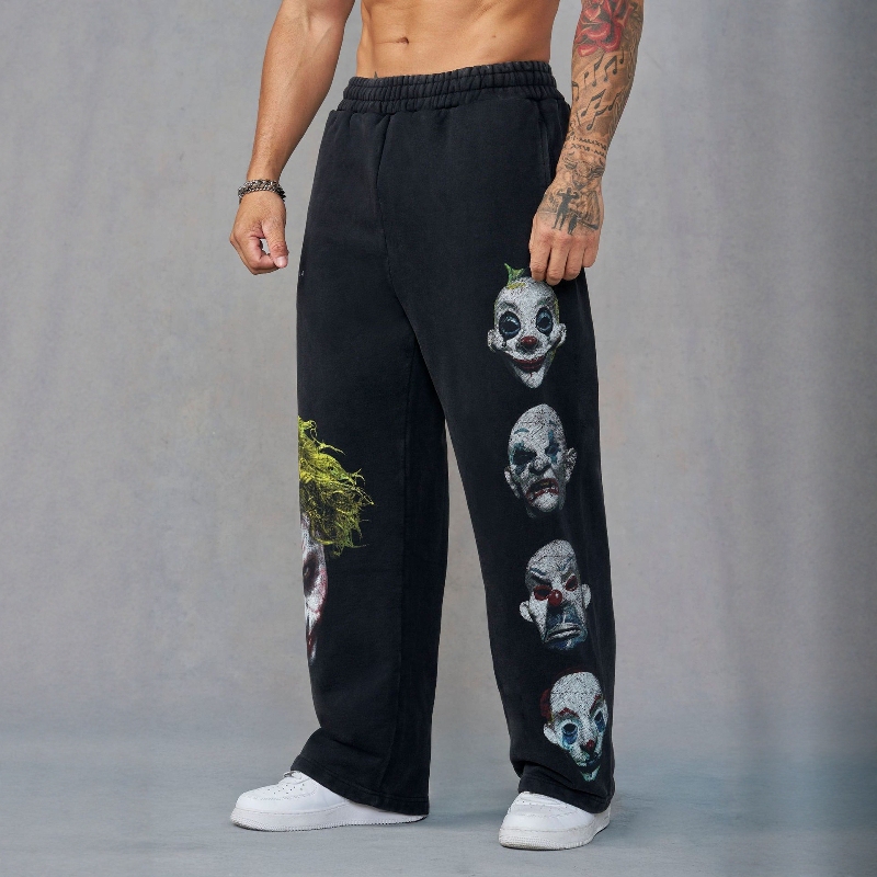 Youngl a Collaboration Batman Men's Sweatpants Jogging Sports Fitness Cotton Printed Casual Straight-Leg Trousers