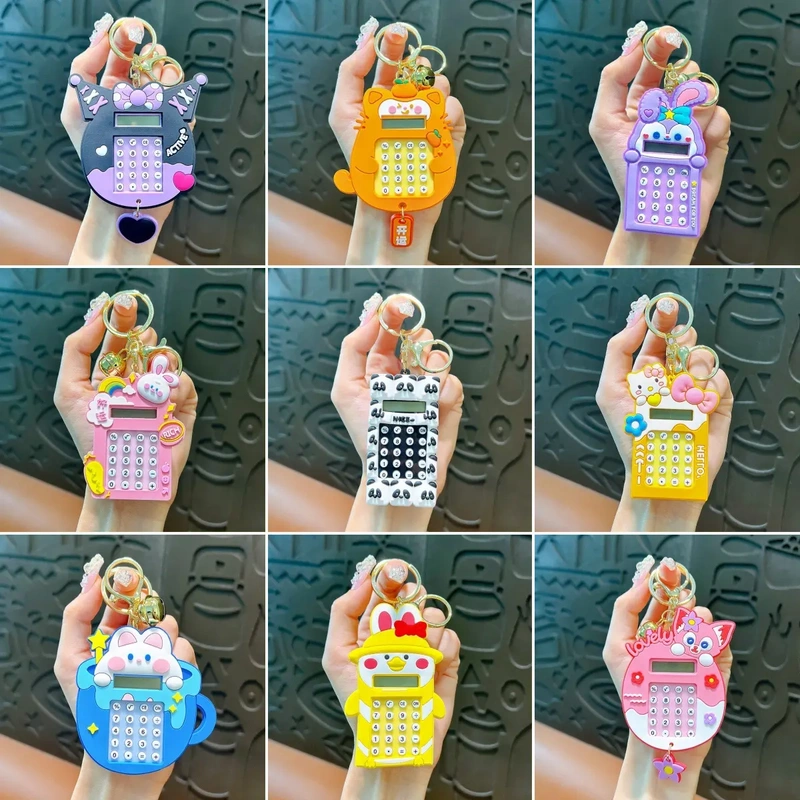 Cartoon Kurome Calculator Cute Creative Small Gift Car Keychain Pendant Student School Bag Pendant