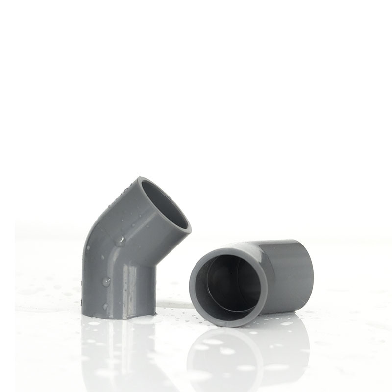 Bench plastic PVC45 degree elbow UPVC pipe national standard PVC water pipe fittings feed water half 63 63 75 90110