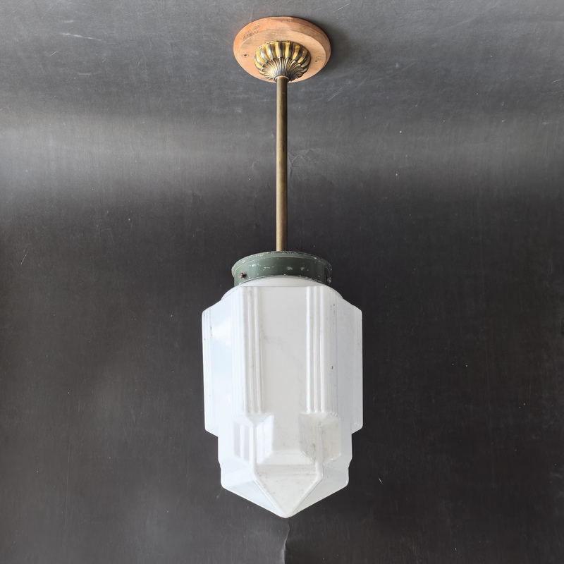 Republic of China Style! 70S-80S Milk White Glass Lamp, Vintage Art Deco Iceberg Antique Copper Rod Chandelier Republic of China Style! 70S-80S Milk White Glass Lamp, Vintage Art Deco Iceberg Antique Copper Rod Chandelier