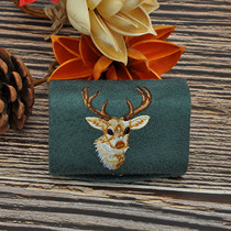 Portable embroidery travel mini lipstick box jewelry box ring earrings bracelet storage box Princess European makeup box