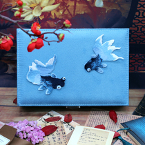 Meet and greet cultural gifts Chinese retro embroidered jewelry box with lock wedding earrings ring earrings storage box