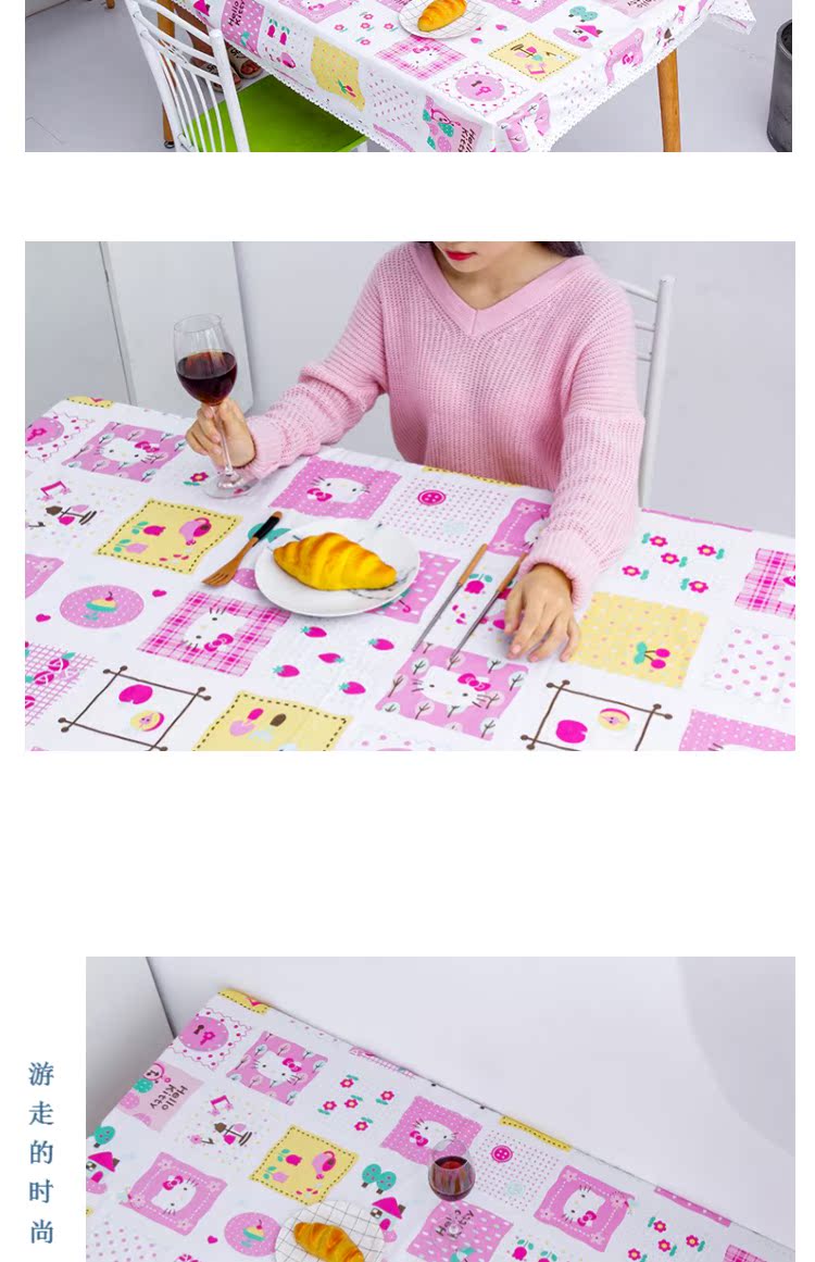 Kitty mèo có thể giặt nhà hàng lớn khăn trải bàn nhà trẻ em dễ thương thảm mat vải phim hoạt hình chụp khăn trải bàn khăn trải bàn ghế gỗ