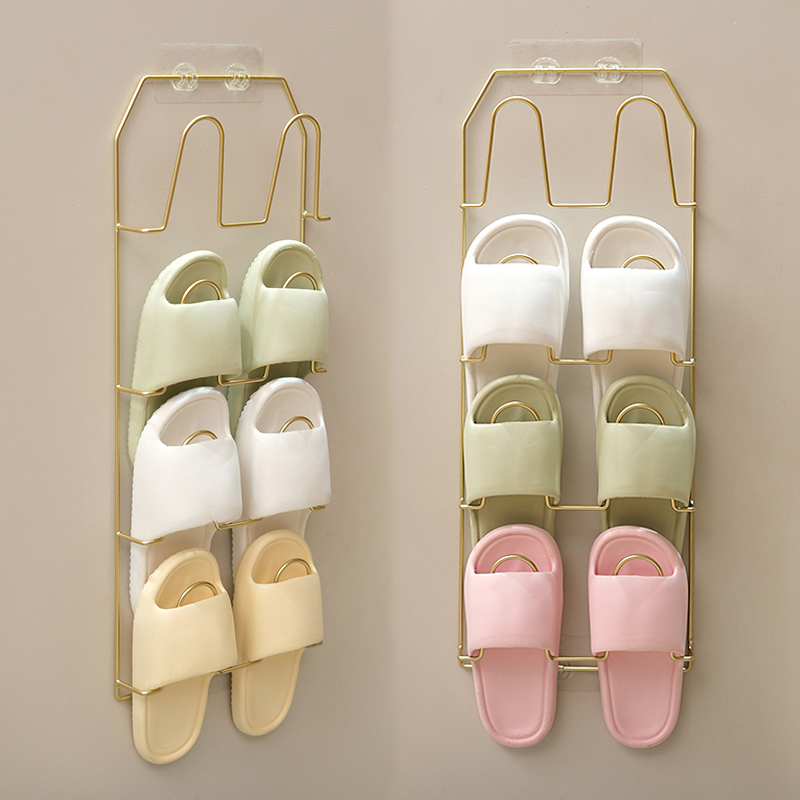 Bathroom No-Drill Slipper Rack, Bathroom Storage Rack, Shoe Storage Organizer, Toilet Wall-Mounted Hanging Rack, Bracket Shelf Bathroom No-Drill Slipper Rack, Bathroom Storage Rack, Shoe Storage Organizer, Toilet Wall-Mounted Hanging Rack, Bracket Shelf