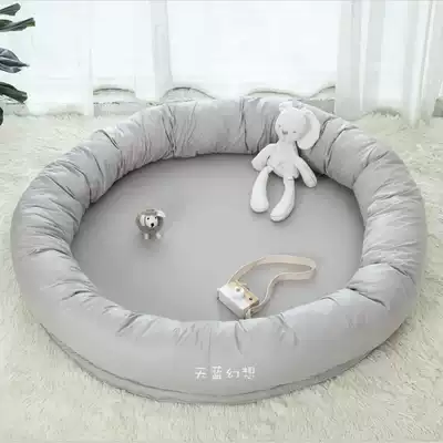 INS multi-function oversized round baby play cushion crawling pad Children's room baby sleeping small bed can be removed and washed