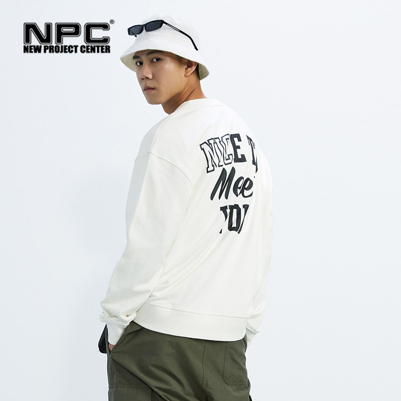 NPC 中性款圆领字母印花卫衣