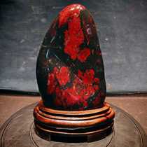 Natural Guilin chicken blood jade raw stone ornaments jade collection town house living room desk strange stone stone gift mountain type