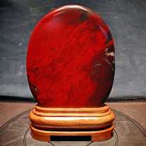 Guilin chicken blood jade raw stone ornaments natural ornamental stone interior decoration living room entrance office backing stone