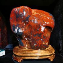 Red hot natural chicken blood jade raw stone stone ornaments gift giving living room home office desk