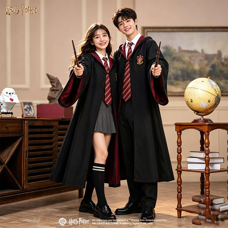 Universal Studios Harry Potter Authentic Magic Robe for Adults and Children, Hogwarts House Wizard Robe Full Set