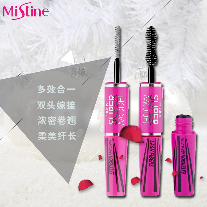 泰国Mistine睫毛膏4D加长防水不晕染加密卷翘浓密纤长纤维正品
