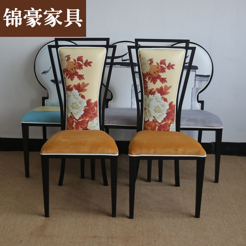 Customized new Chinese style soft chair wrought iron soft chair modern leisure negotiation table and chair coffee shop western restaurant leisure chair