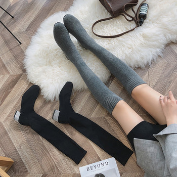 Over-the-knee boots for women, thick heels, slimming tall socks for women