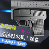 (men all like) Pistols windproof inflatables Lighter Cigarette Case with 10 Coarse Smoke Gun Boxes