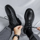 Martens, черные осенние челси в английском стиле, из натуральной кожи