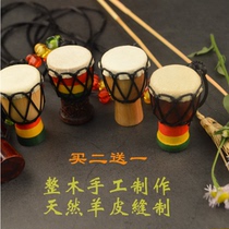 Musical instrument jewelry African drum pendant cute mini tambourine children girls gift personality sweater chain handmade