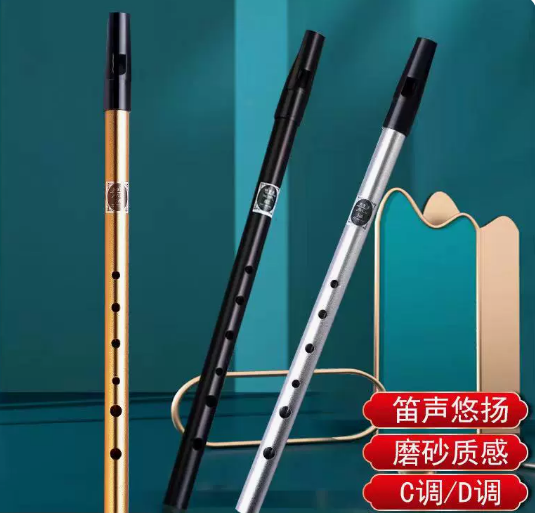 Irish whistle siute flute metal C - tune D reduced E - drop B children's adult beginning school teaching 6 holes