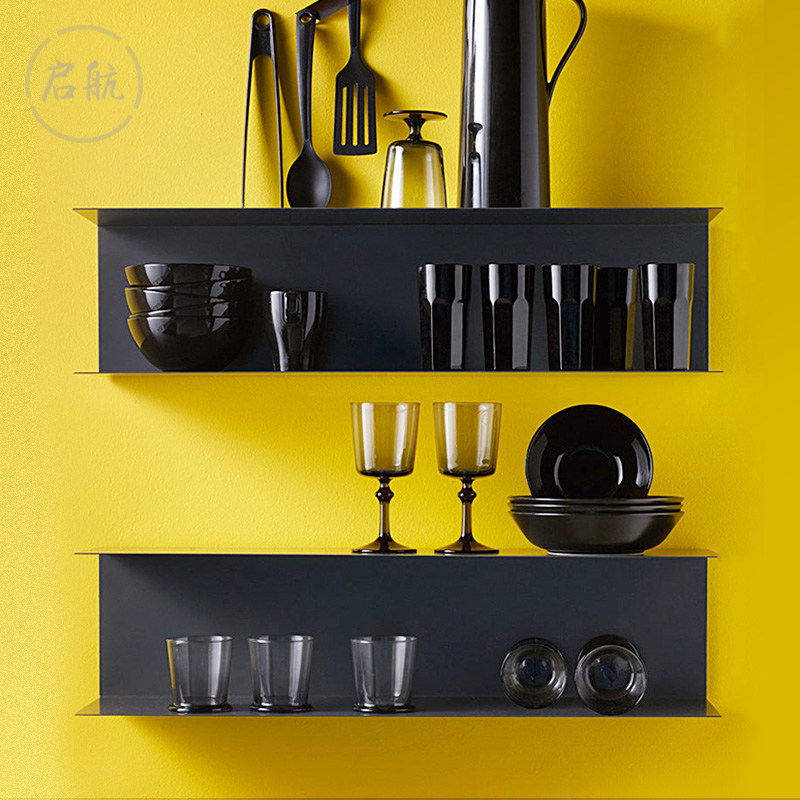 Iron Art Wall Shelf Bedroom Living Room Creative Wall-mounted Kitchen Partition Background Wall Trim Shelf Lined