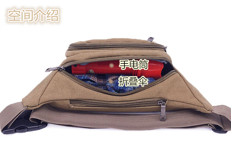 Eo túi unisex chuyển phát nhanh kinh doanh tiền mặt với ví vải công suất lớn nhiều lớp chống thể thao giá rẻ túi đeo hông the thao