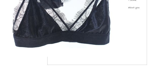 Pháp lông mi bên nhung siêu mỏng bralette tam giác cup bra đặt không có vòng thép mà không có áo ngực xốp quần lót nữ triumph
