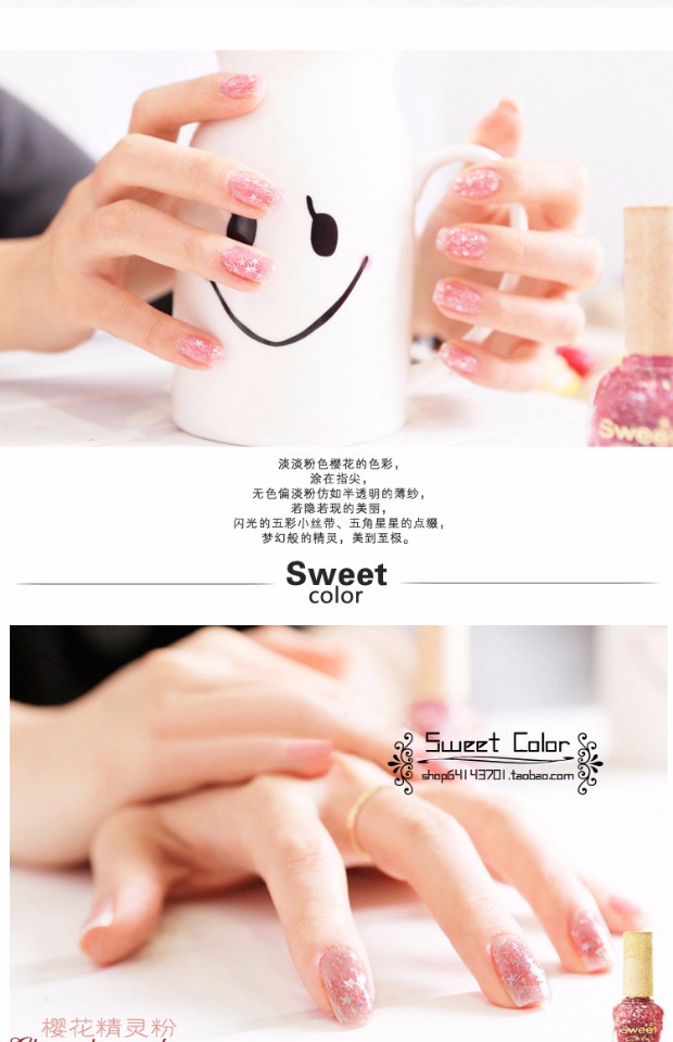 Màu sắc ngọt ngào Eco Nail Ba Lan Set Sức khỏe Kẹo Kẹo Frozen Trong suốt Màu nude Không độc hại Kéo dài - Sơn móng tay / Móng tay và móng chân Bột tráng gương