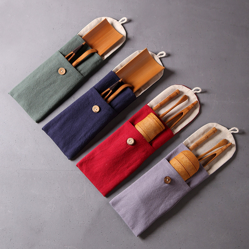 Bamboo Tea Set Three-Piece Set Bamboo Tea Tongs Tea Scoop Tea Leaf Spoon Tea Ceremony Six Gentlemen Set Tea Appreciation Tea Tray Tea Accessories