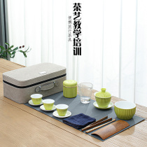 Tea art tea set teaching training examination Kung Fu tea performance light luxury household tea outdoor travel storage bag
