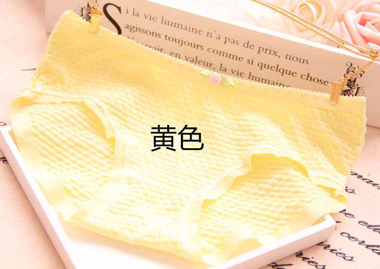Full 3 hoa hồng Bông tre than bong bóng Bông Đồ lót nữ Eo dễ thương Tam giác thoải mái quan lot nu