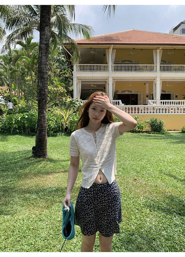 Tuuuh юбка полусолнце женская летняя А-силуэт с цветочным принтом средней посадки