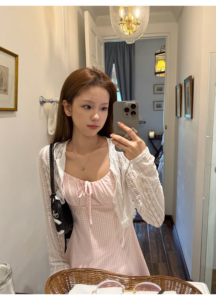 Tuuuh тонкий вязаный кардиган женский летний ажурный полупрозрачный короткий топ