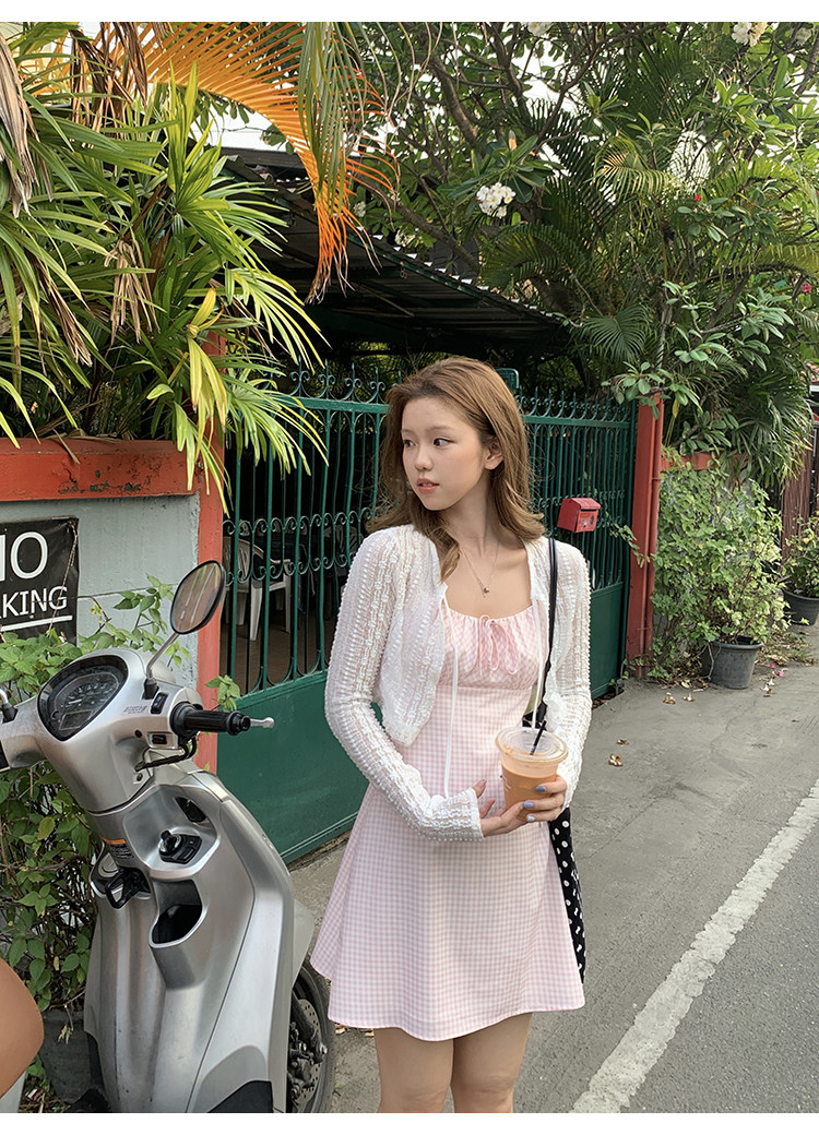 Tuuuh тонкий вязаный кардиган женский летний ажурный полупрозрачный короткий топ