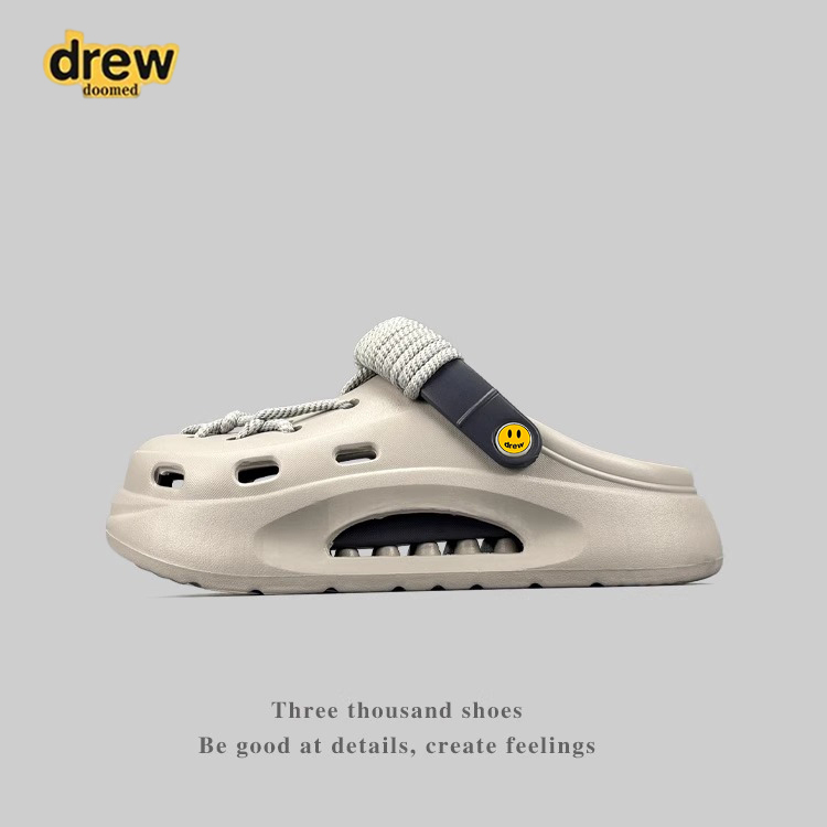 Drew House Doomed Smiley Face Clogs with a Stepping-On-Feces Feel, Non-Slip Closed-Toe Beach Sandals