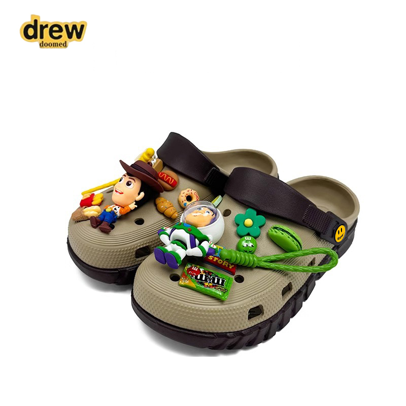Drew Housedoomed Smiling Buzz Lightyear Clog Shoes New Style Slippers for Women Cute Closed-Toe Sandals for Outdoor Wear