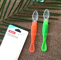 Meritocratic baby silicone soft head spoon Multi-purpose temperature sensitive double head tablespoon
