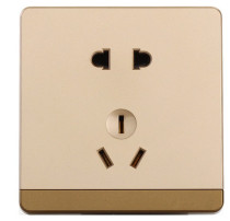 Oufei 86 concealed wall switch socket panel two or three plug five hole power socket five holes 5 eyes big plate gold