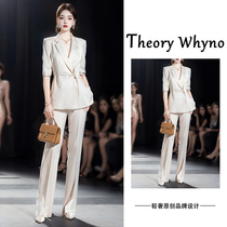 THEORY WHYNO light luxury national style suit womens summer thin high-grade acetate top professional suit