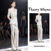THEORY WHYNO light luxury new Chinese-style national style suit womens summer thin high-grade acetate professional formal wear