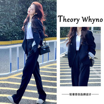 THEORY WHYNO light luxury and high-end blue casual suit for women autumn and summer fashionable western suit jacket