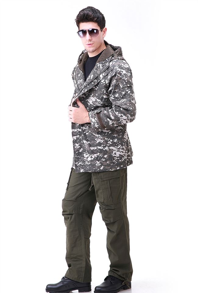 Junye ngoài trời người hâm mộ quân đội quần áo nam G8 áo khoác cotton dày phù hợp với đào tạo phù hợp - Những người đam mê quân sự hàng may mặc / sản phẩm quạt quân đội quân phục mùa hè