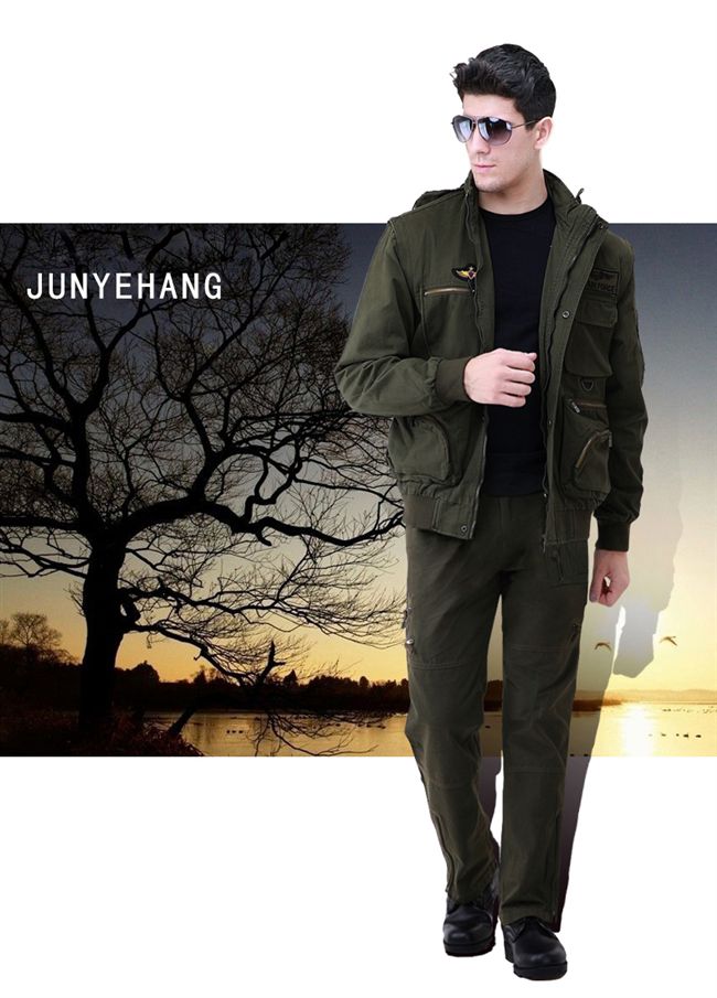 Junye ngoài trời quân đội fan trang phục lực lượng đặc biệt nam áo khoác đào tạo đồng phục quân đội có thể tháo rời tay áo mặc lĩnh vực phù hợp với chuyến bay - Những người đam mê quân sự hàng may mặc / sản phẩm quạt quân đội quân phục mùa đông bộ đội