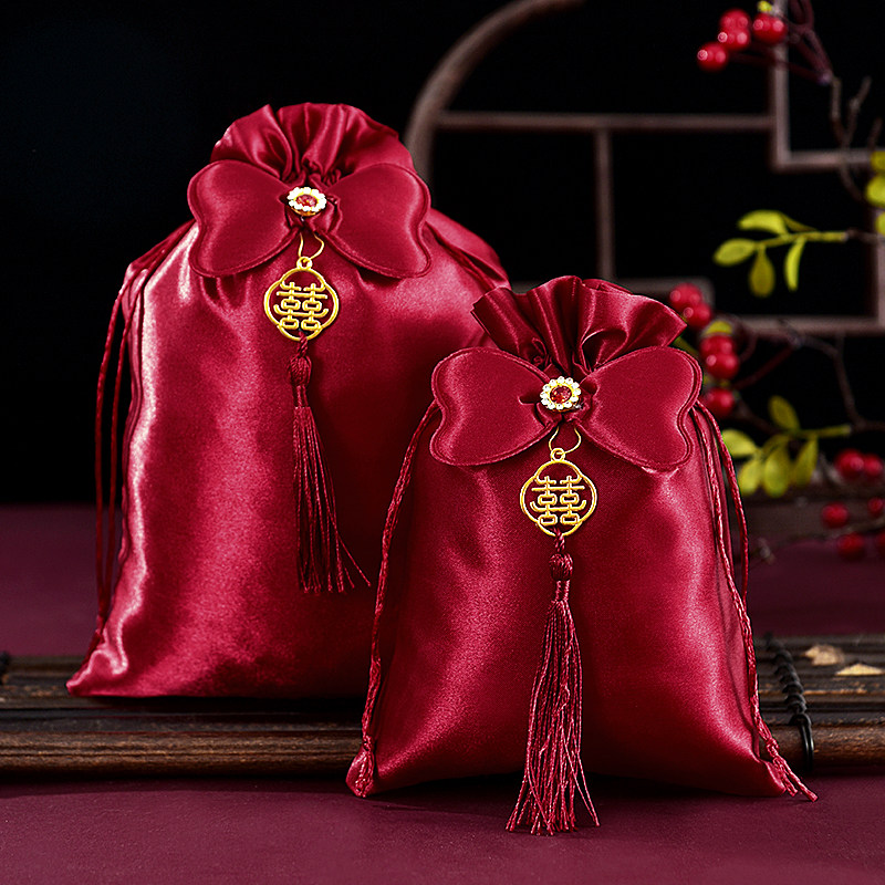 Red Brush Saccin Bag China Fengxiu Sukuku Bag Bag Bag with Gift Smoke Box