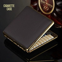 Ультратонкий двусторонний высококлассный медный портсигар, из натуральной кожи