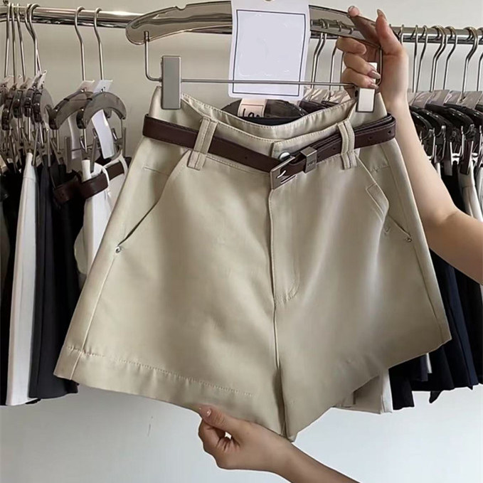 Khaki Shorts for Women, 2026 New Spring/Summer Style, Petite High-Waisted A-Line Wide-Leg Shorts, Short Casual Versatile Style Khaki Shorts for Women, 2026 New Spring/Summer Style, Petite High-Waisted A-Line Wide-Leg Shorts, Short Casual Versatile Style