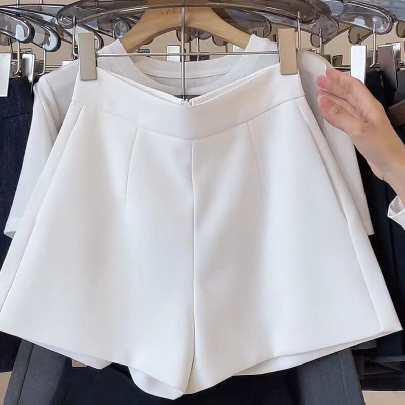 Korean Style Suit Shorts for Women 2026 New Spring and Summer Fashion High-Waisted A-Line Wide-Leg Shorts Casual Versatile